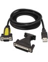 Cable Conversor impresora Aisens A104-0039/ USB Macho - DB9 Macho/ 1.8m/ Negro