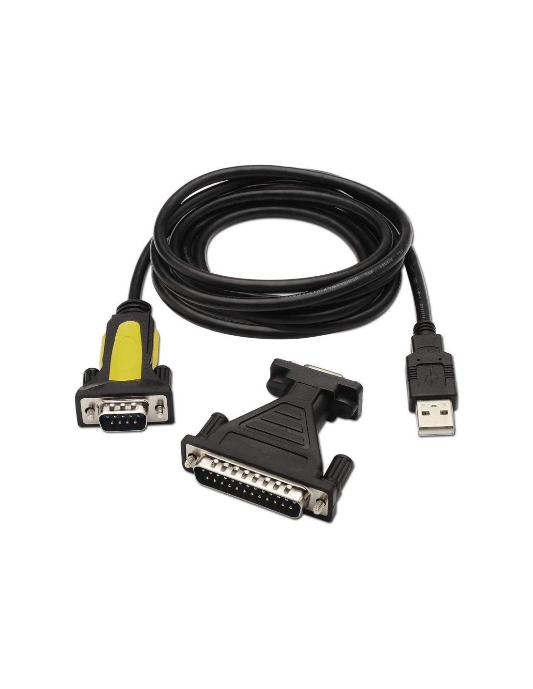 Cable Conversor impresora Aisens A104-0039/ USB Macho - DB9 Macho/ 1.8m/ Negro