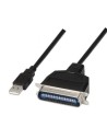 Cable Conversor impresora Aisens A104-0038/ USB Macho - CN36 Macho/ Negro