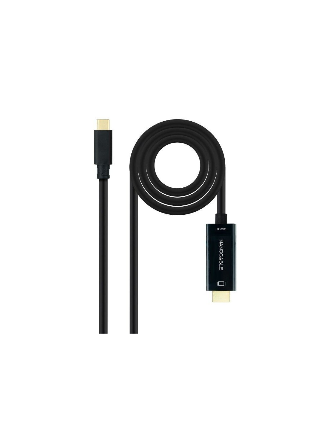 Cable Conversor Nanocable 10.15.5133/ USB Tipo-C Macho - HDMI Macho/ 3m/ Negro