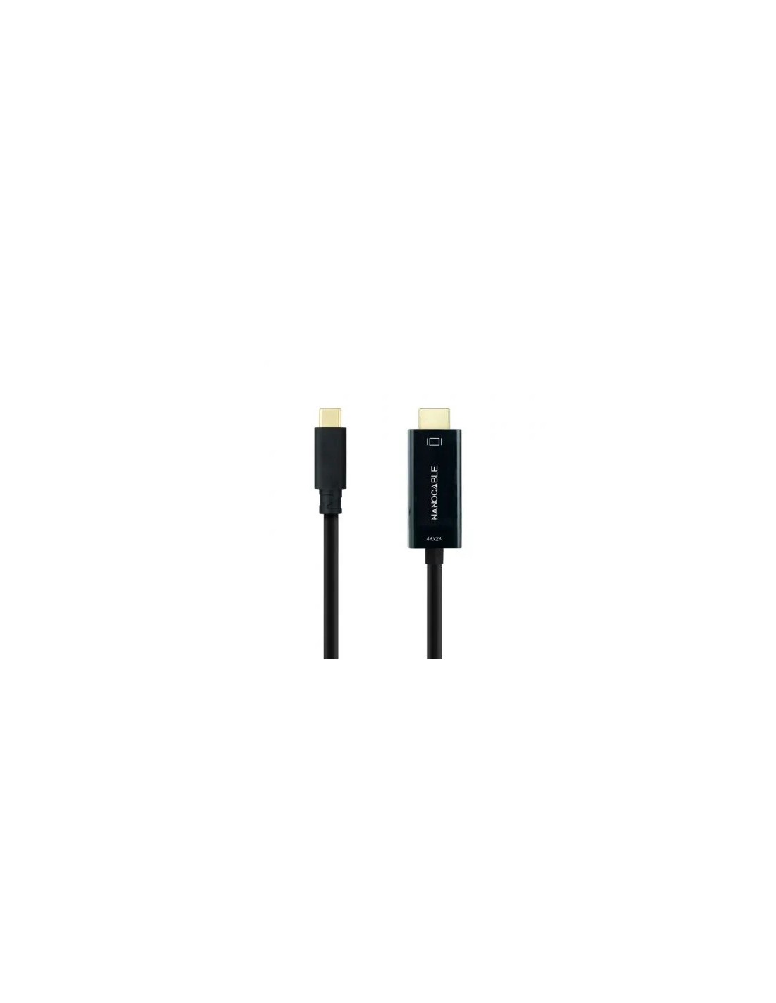 Cable Conversor Nanocable 10.15.5133/ USB Tipo-C Macho - HDMI Macho/ 3m/ Negro