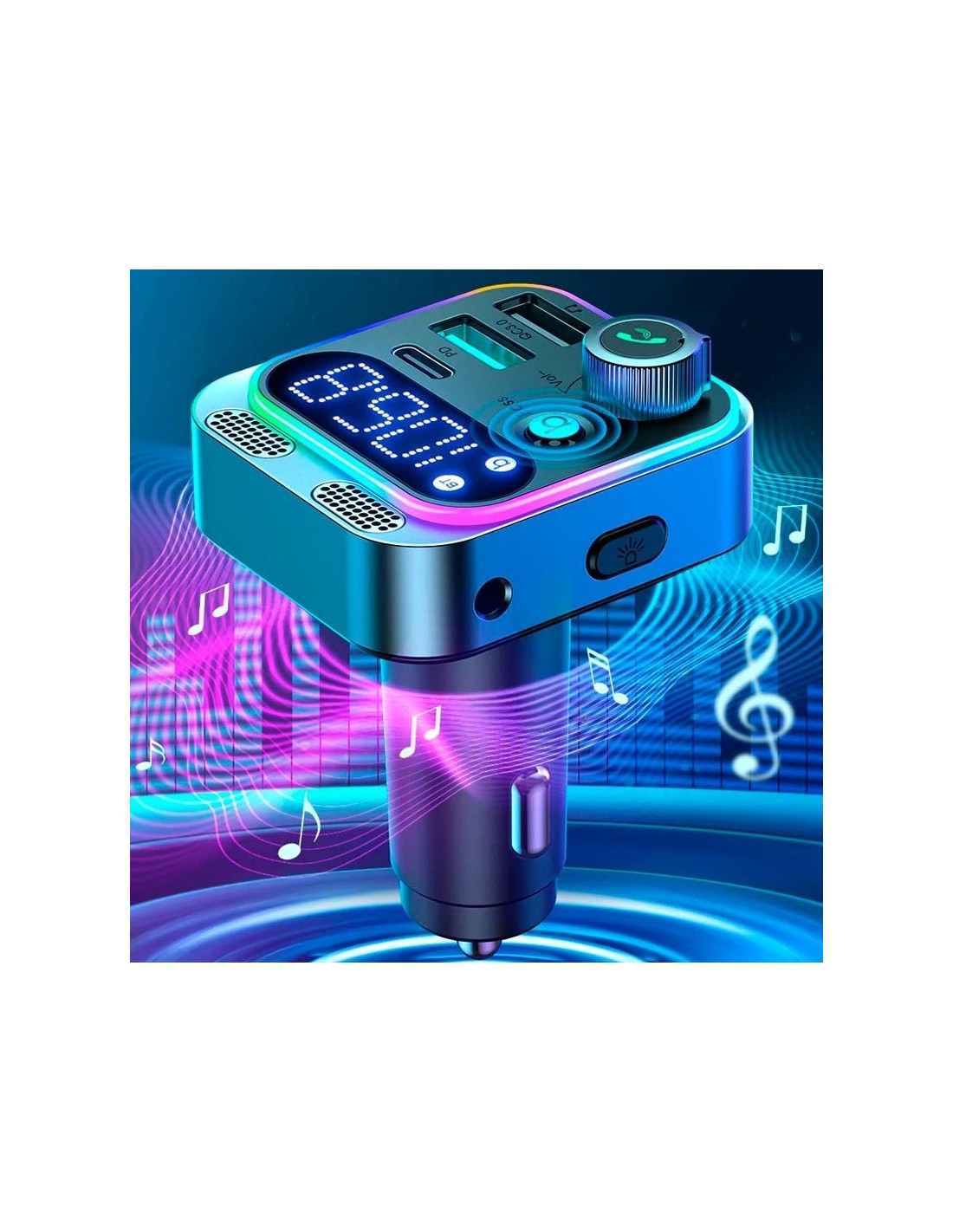 Joyroom JR-CL16 Transmisor de audio Bluetooth para Coche con Cargador 48W