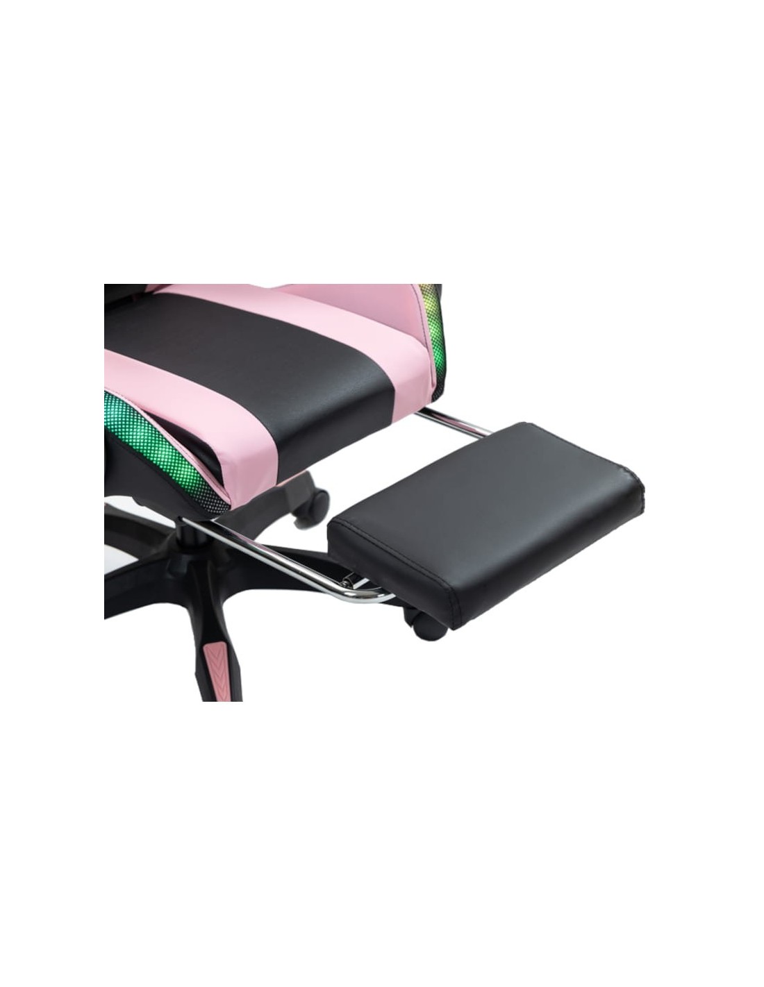PowerGaming LED RGB Silla Reposapiés Negro+Rosa