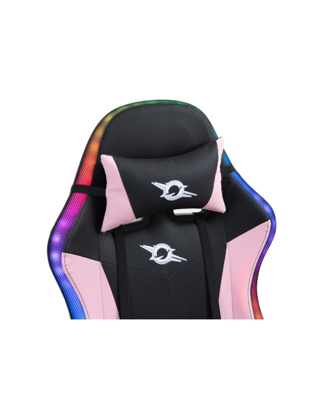 PowerGaming LED RGB Silla Reposapiés Negro+Rosa