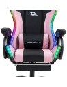 PowerGaming LED RGB Silla Reposapiés Negro+Rosa