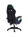 PowerGaming LED RGB Silla Reposapiés Negro+Rosa