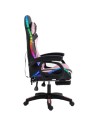 PowerGaming LED RGB Silla Reposapiés Negro+Rosa