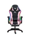 PowerGaming LED RGB Silla Reposapiés Negro+Rosa