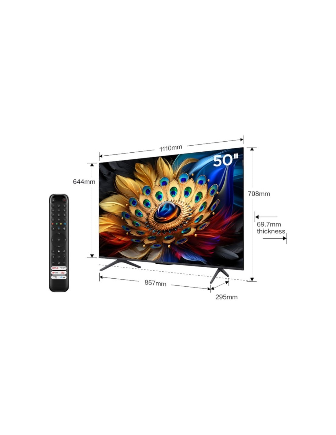 Televisor TCL QLED 50C655 50"/ Ultra HD 4K/ Smart TV/ WiFi
