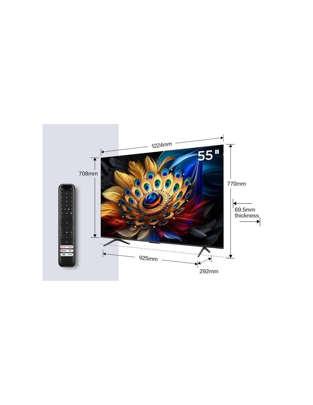 Televisor TCL QLED 55C655 55"/ Ultra HD 4K/ Smart TV/ WiFi
