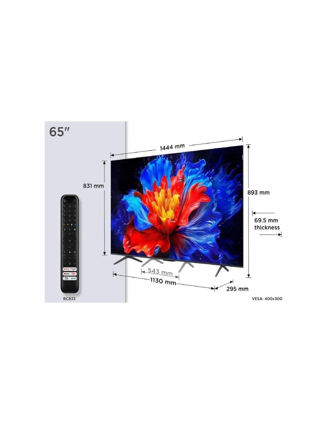 TCL P8K QLED 65" 4K - AiPQ Pro Gaming 288Hz ONKYO | El Ocio Virtual