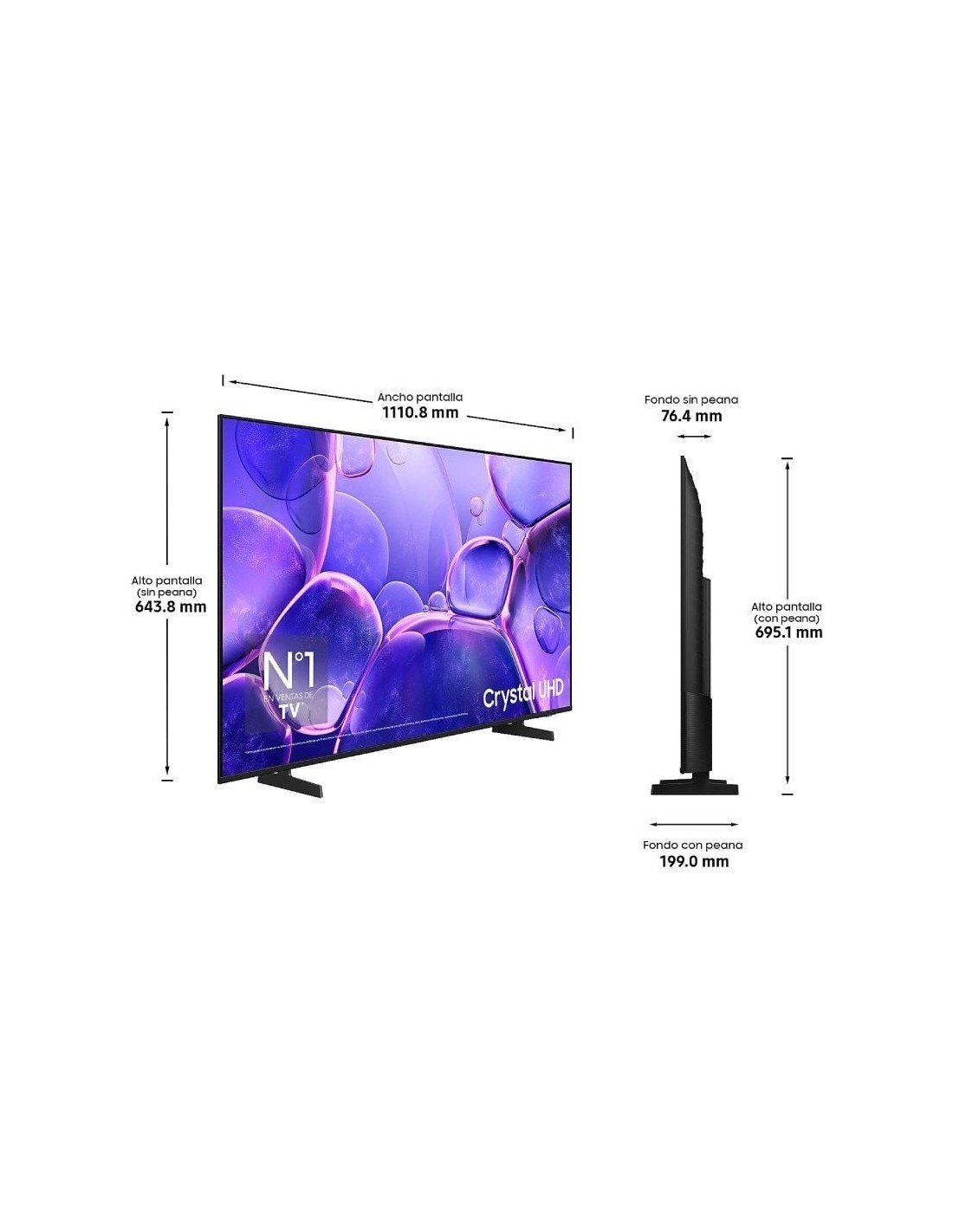 Samsung 50" Crystal 4K Smart TV Processor 4K | El Ocio Virtual