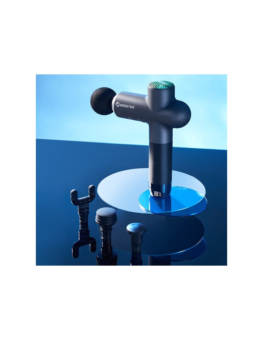 Pistola de Masaje Muscular Booster 6 Cabezales Smart-Hit Reducción de Ruido