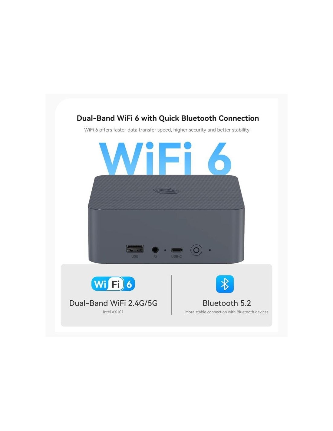 Beelink EQi12-LP Intel Core i7-12650H/24GB/Windows 11 Pro Gris