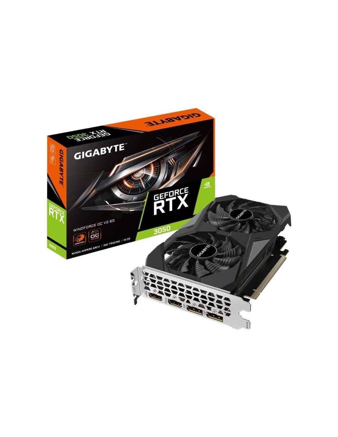 Tarjeta Gráfica Gigabyte GeForce RTX 3050 WindForce OC V2/ 6GB GDDR6