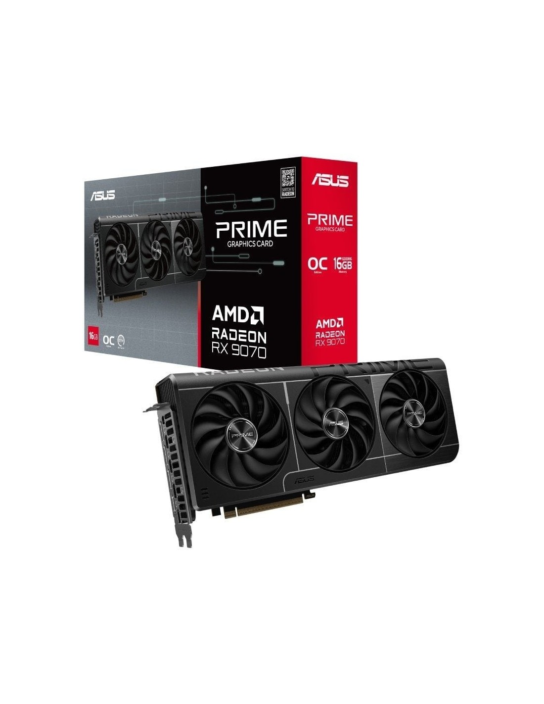 Tarjeta Gráfica Asus Prime Radeon RX 9070 OC Edition/ 16GB GDDR6