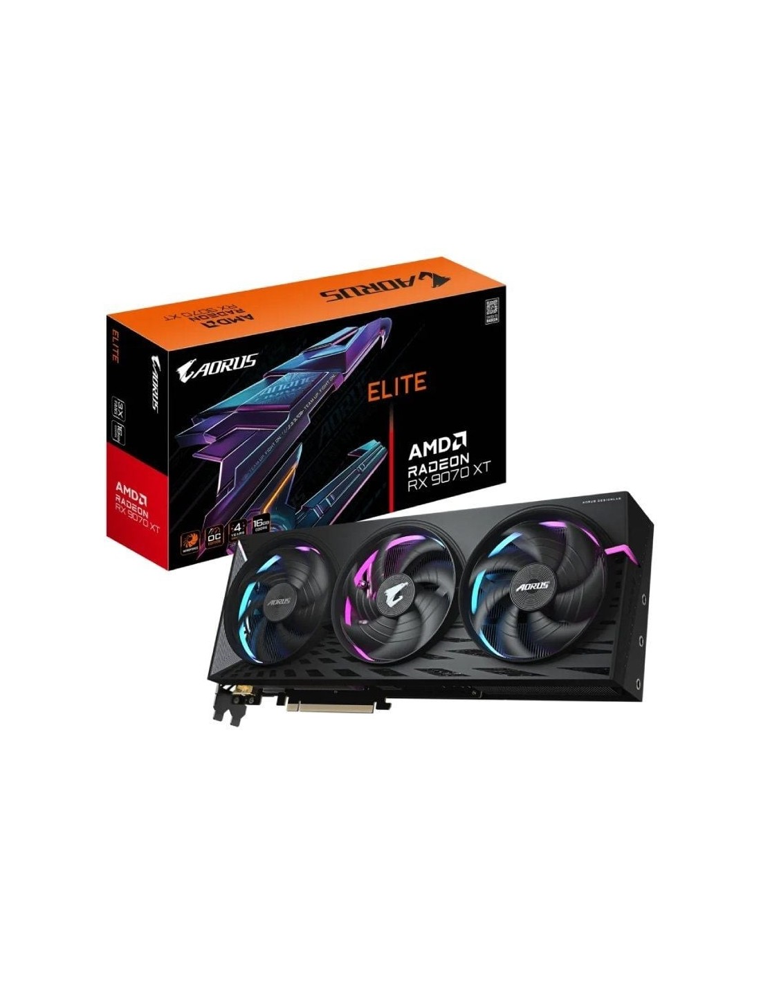 Tarjeta Gráfica Gigabyte AORUS Radeon RX 9070 XT Elite/ 16GB GDDR6
