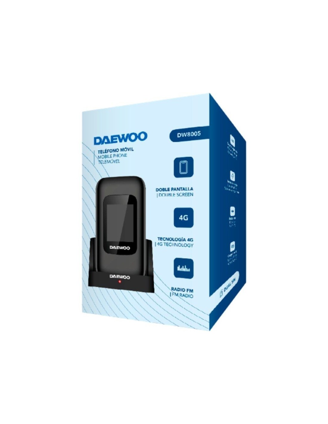 Teléfono Móvil Daewoo DW8005 para Personas Mayores/ 4G/ Negro