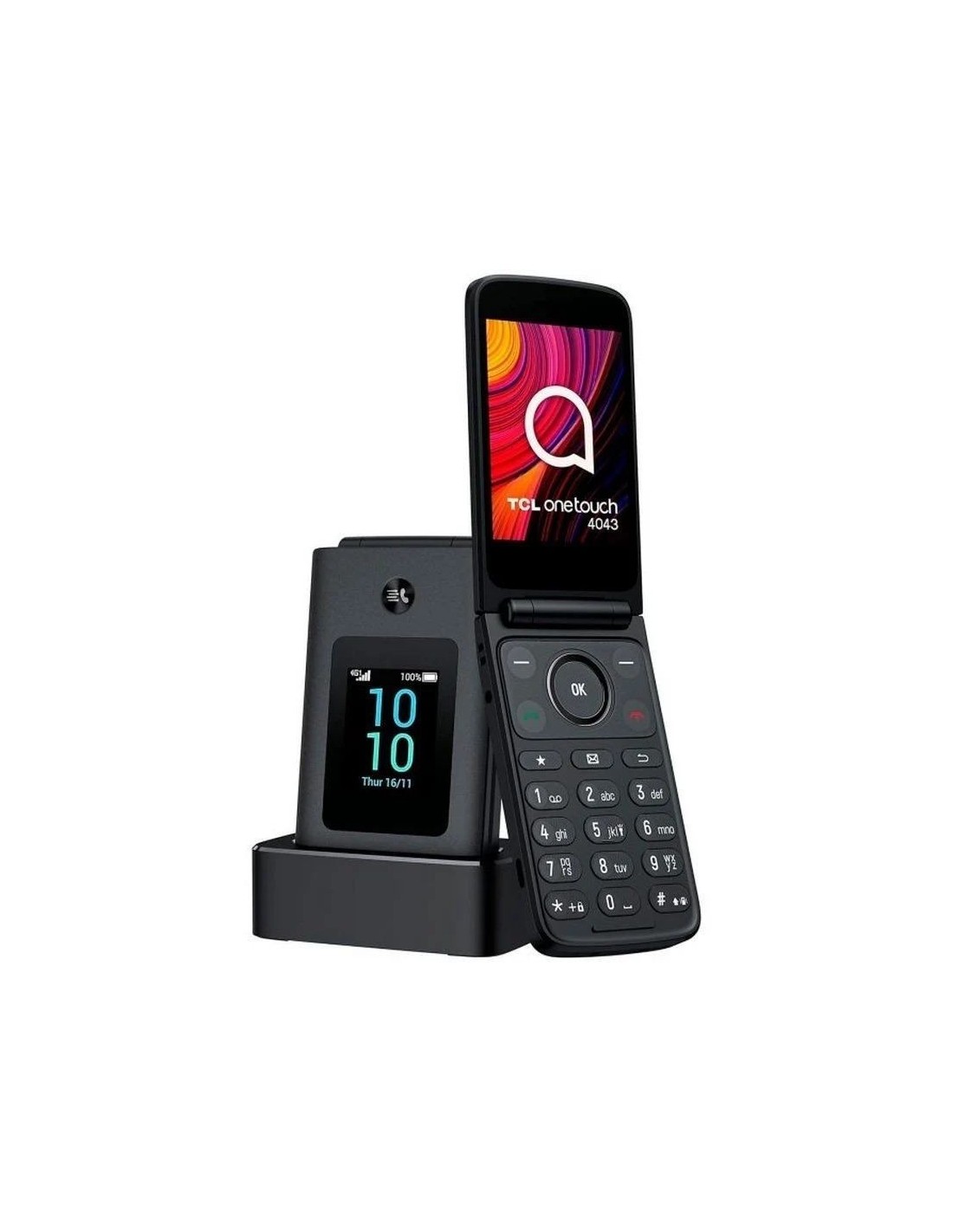 Teléfono Móvil TCL One Touch 4043D para Personas Mayores/ 4G/ Gris Oscuro