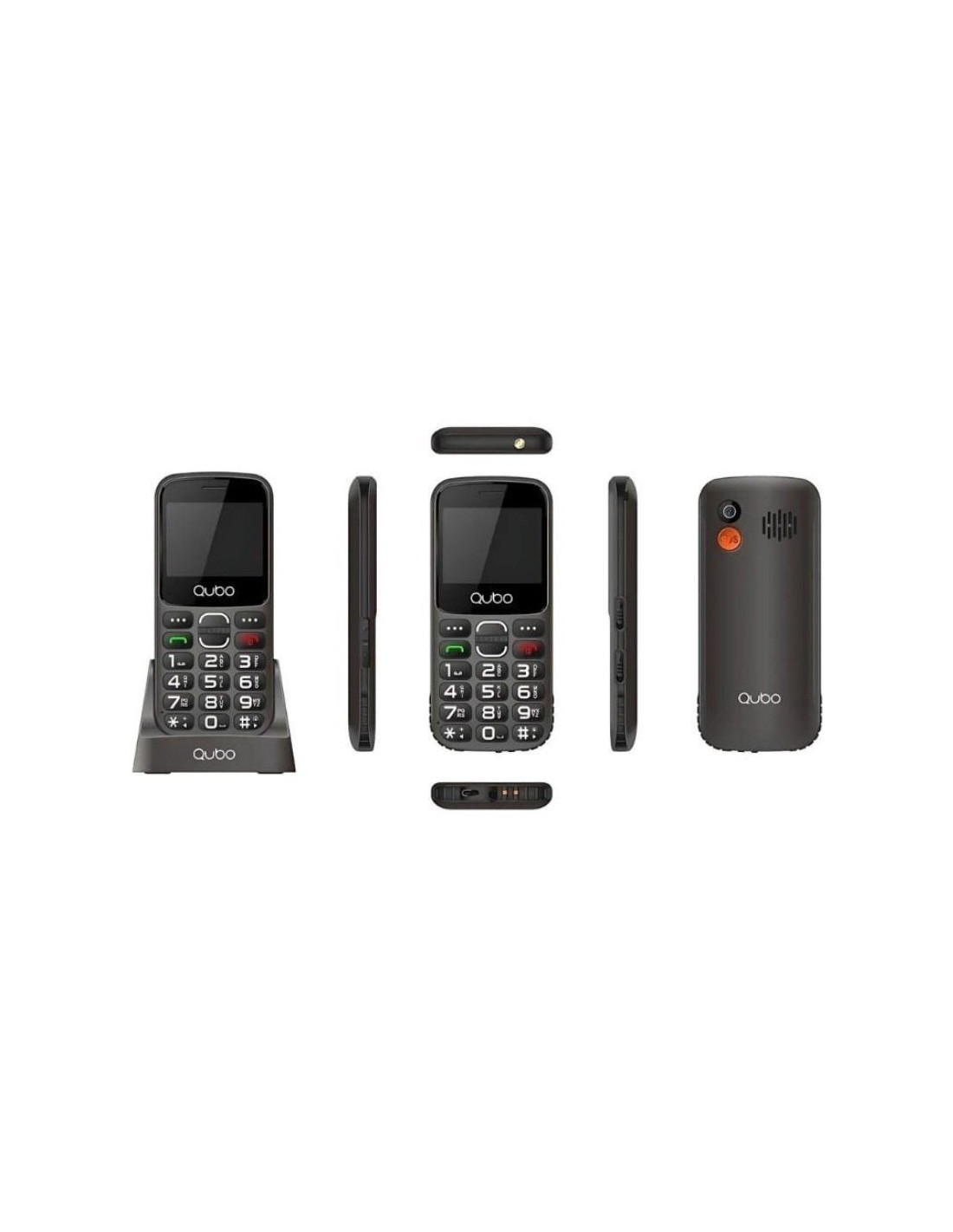 Teléfono Móvil Qubo X-230BKC 4G para Personas Mayores/ Negro