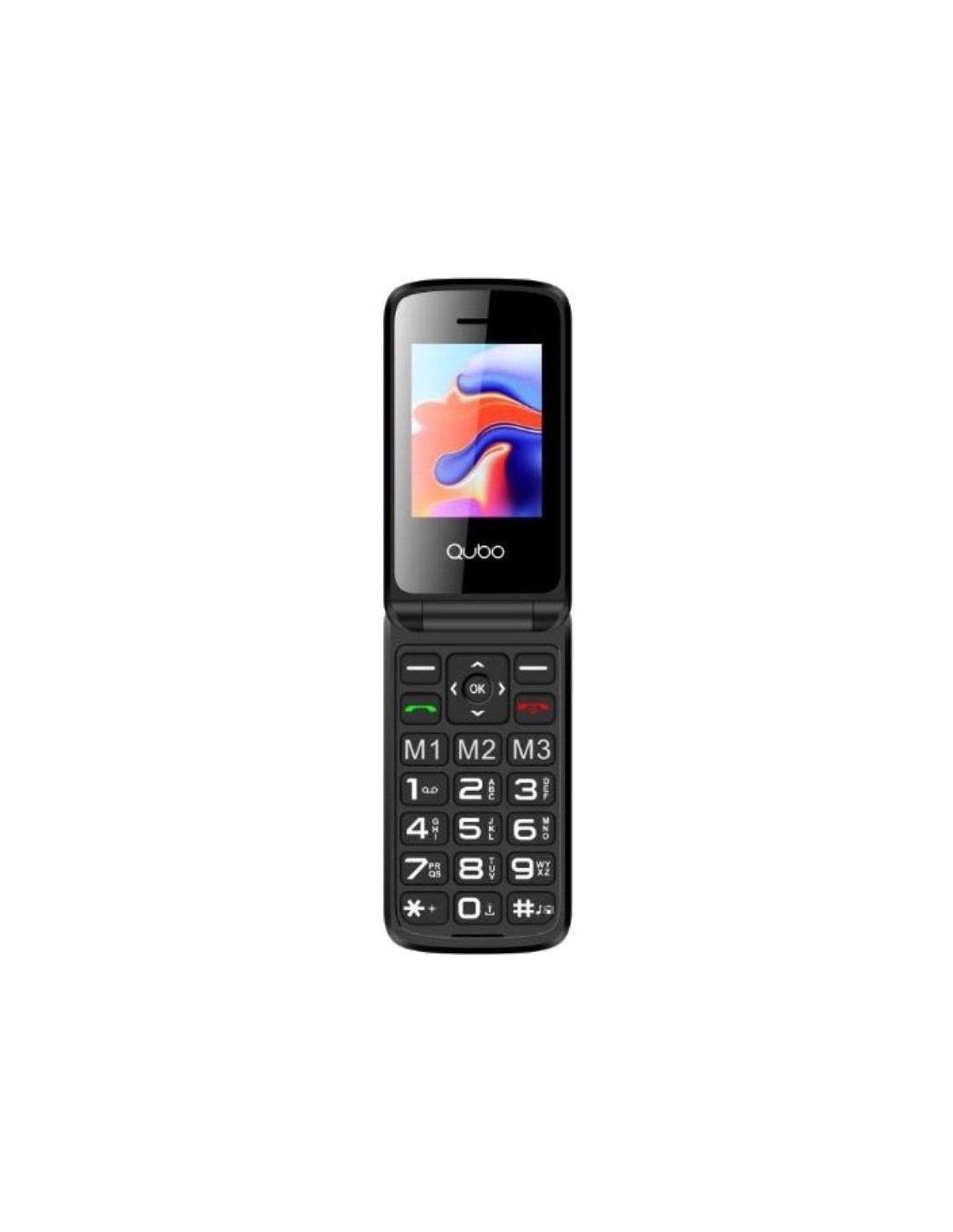 Teléfono Móvil Qubo X-247 4G para Personas Mayores/ Negro