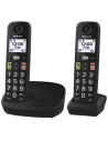 Teléfono Inalámbrico Panasonic KX-TGU112EXB/ Pack DUO/ Negro