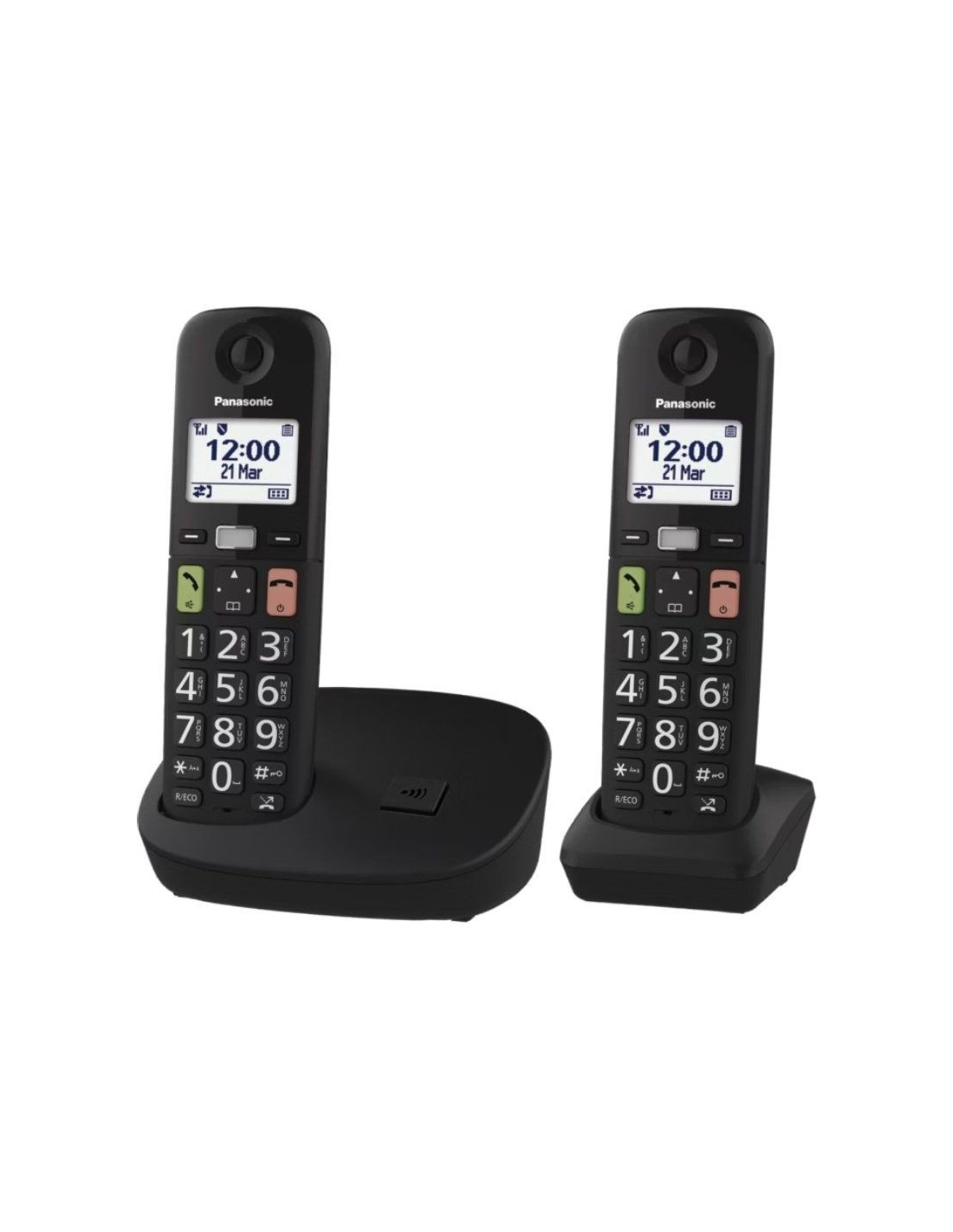 Teléfono Inalámbrico Panasonic KX-TGU112EXB/ Pack DUO/ Negro