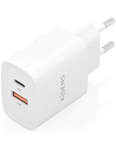 Cargador de Pared GaN Aisens A110-0952/ 1xUSB Tipo-C/ 1xUSB/ 30W/ Blanco 2