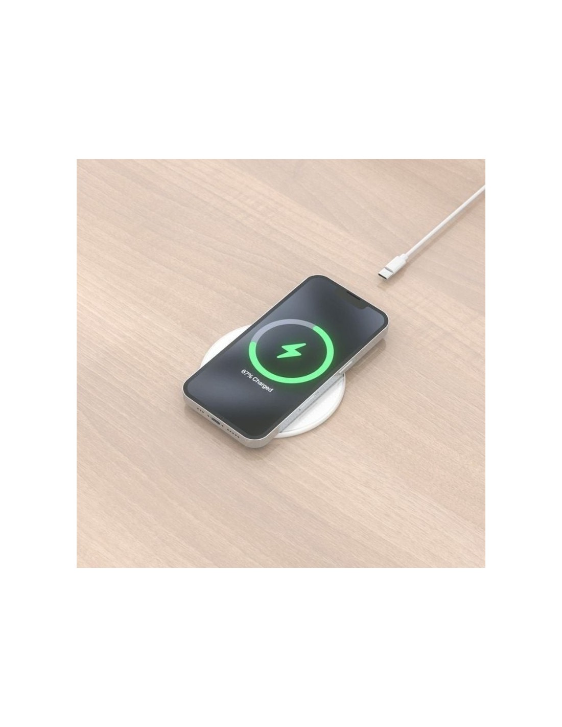 Base de carga Inalámbrica Aisens ASCH-15W1WC057-W/ 15W/ Blanco