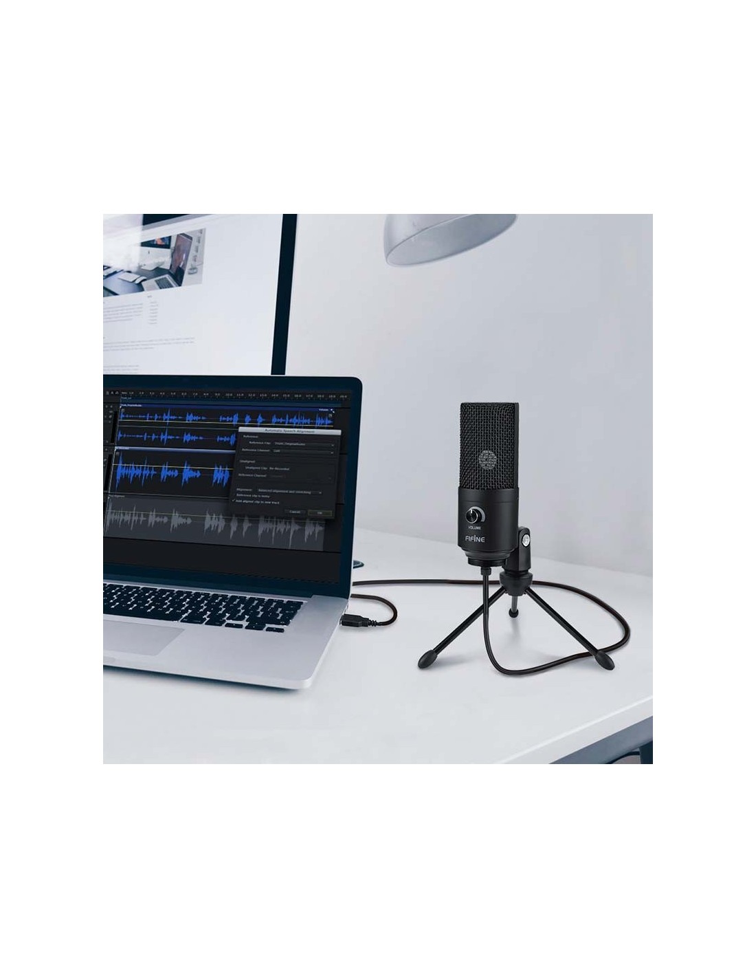 Fifine K669 Micrófono USB Negro para Grabación y Transmisión en PC