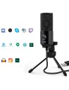 Fifine K669 Micrófono USB Negro para Grabación y Transmisión en PC