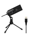 Fifine K669 Micrófono USB Negro para Grabación y Transmisión en PC