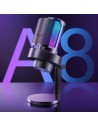 Fifine AmpliGame A8 RGB Micrófono USB Tipo C para Grabación y Transmisión en PC