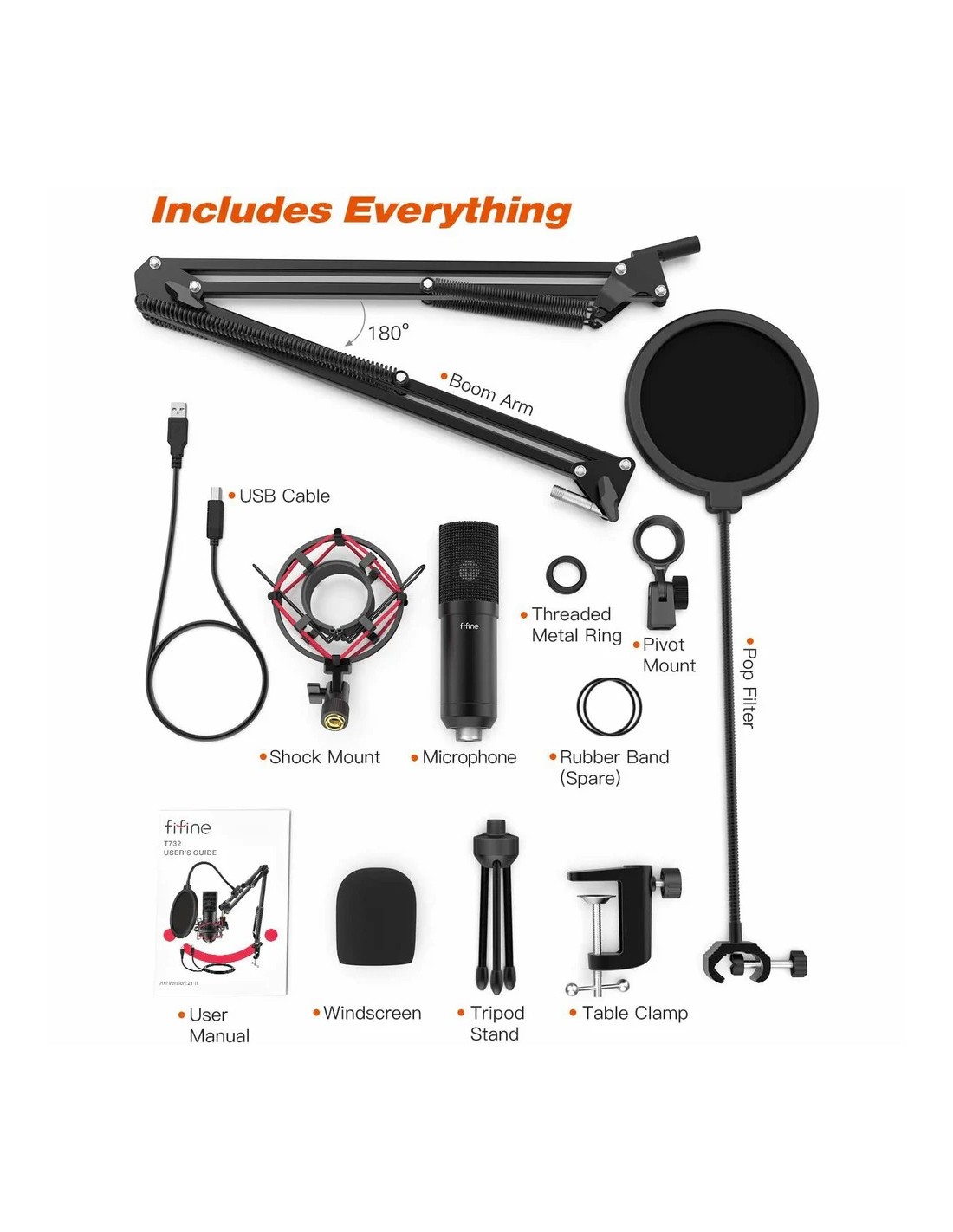 FIFINE T732 USB Condenser Microphone Kit