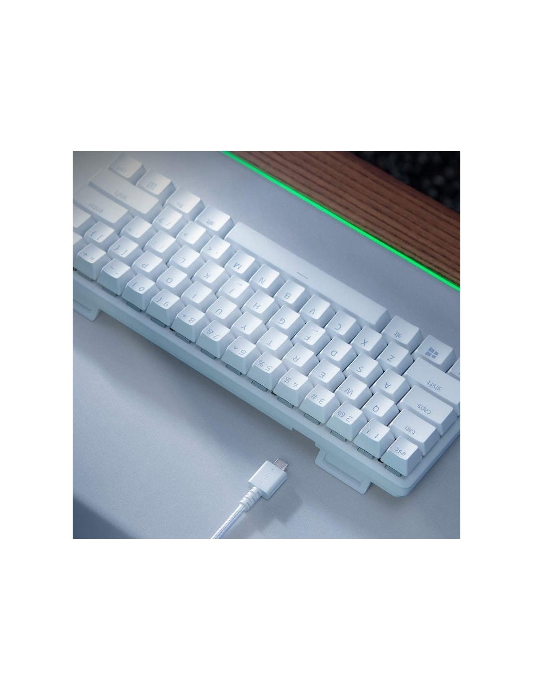 Teclado Mecánico Gaming Razer Huntsman Mini Blanco Clicky Optical Switch Morado