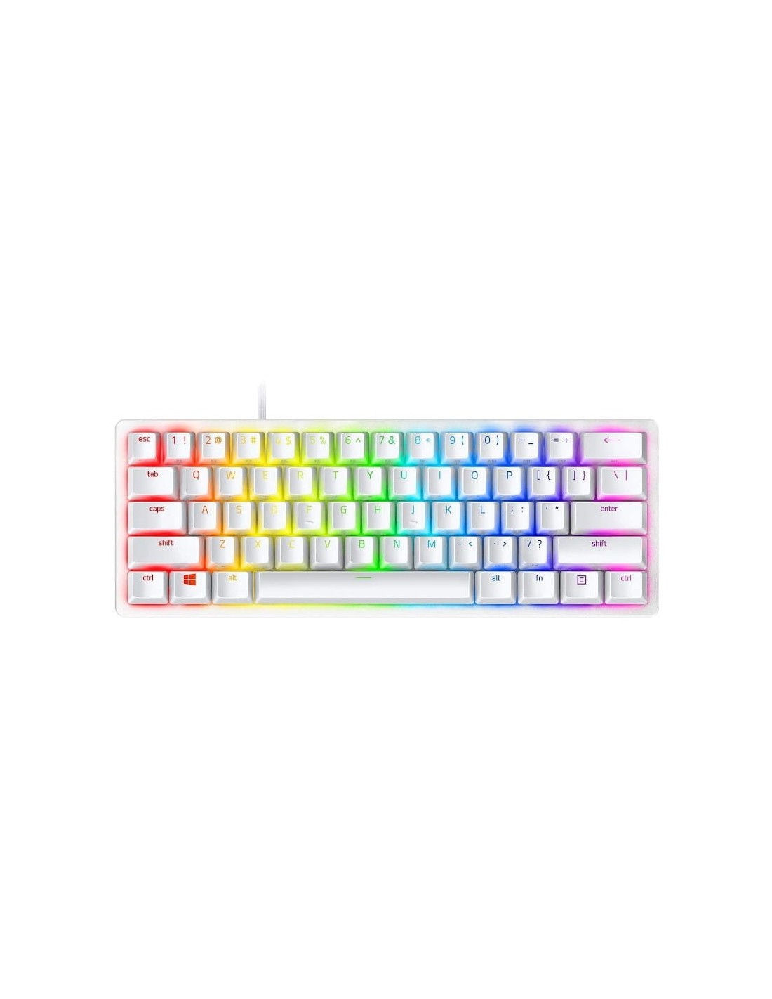 Teclado Mecánico Gaming Razer Huntsman Mini Blanco Clicky Optical Switch Morado