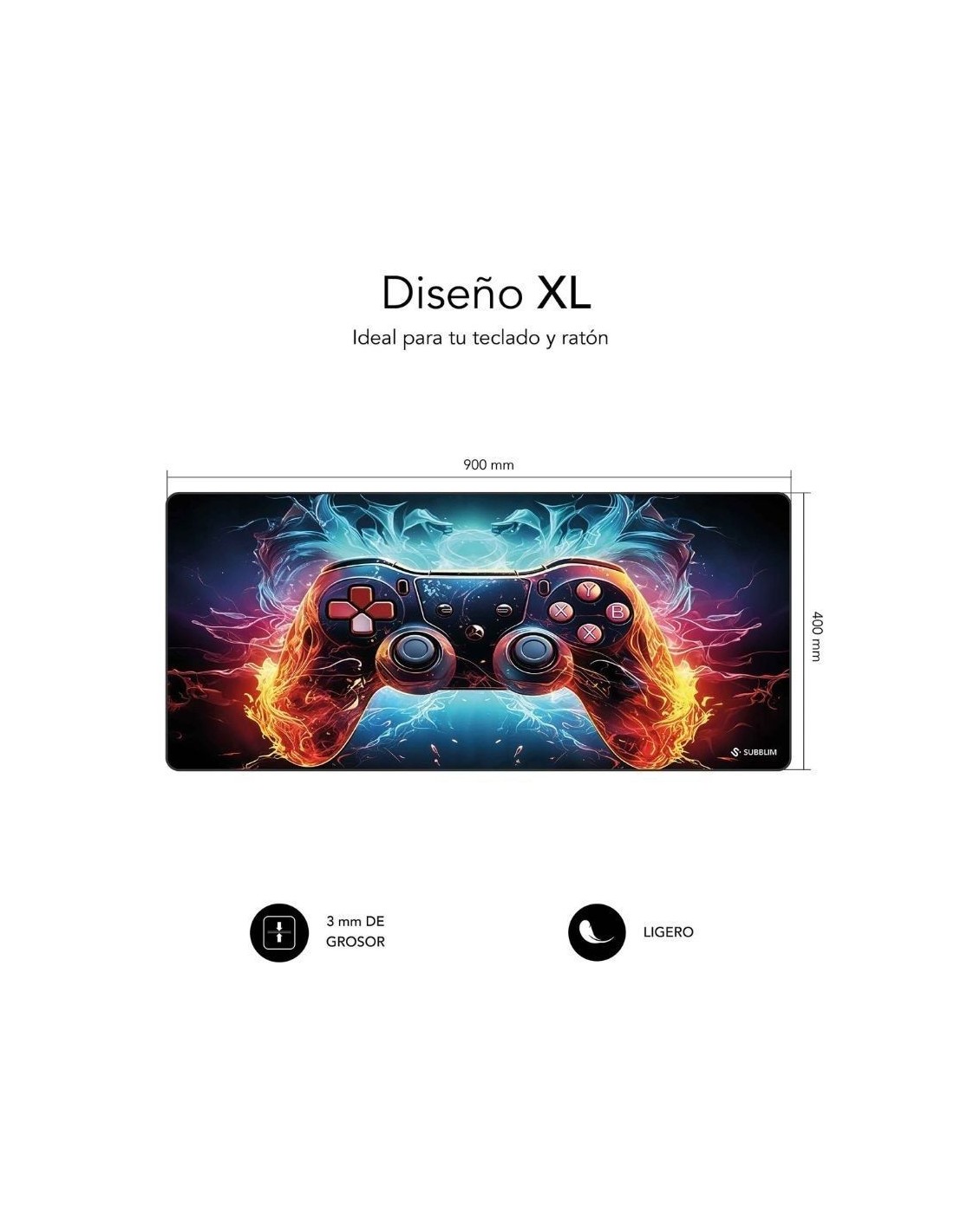 Alfombrilla Subblim XL/ 900 x 400 x 3 mm