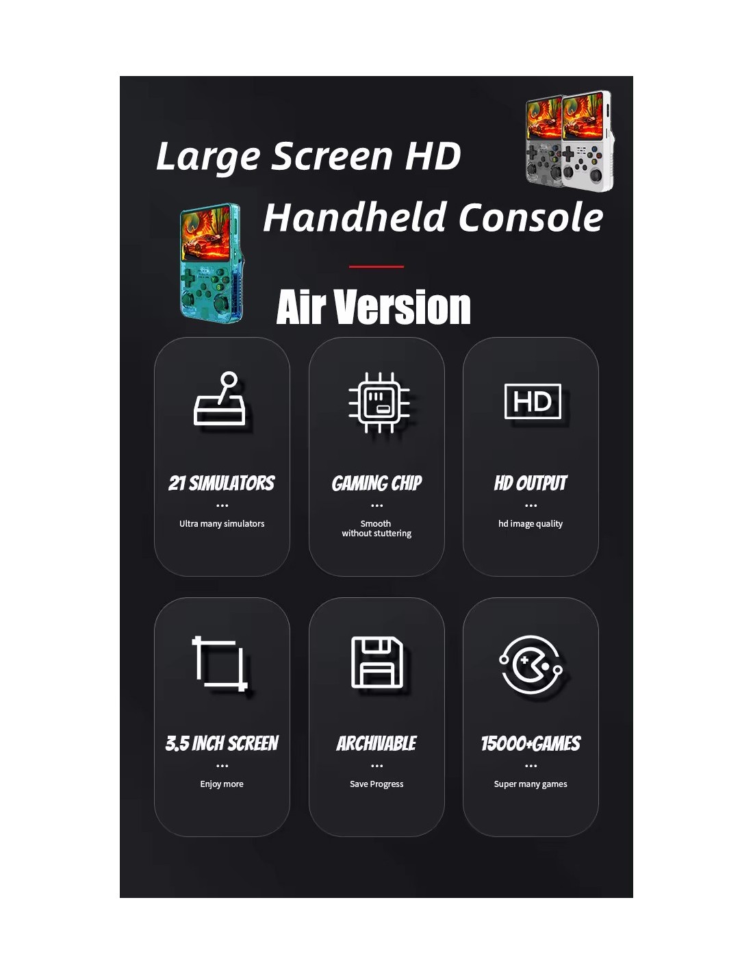 Consola de Videojuegos Portátil Retro Air Version RGB20S R36S PS Mini