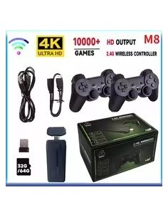 Video Game Sticks M8 Consola 2.4G doble mando inalámbrico Game Stick 4K