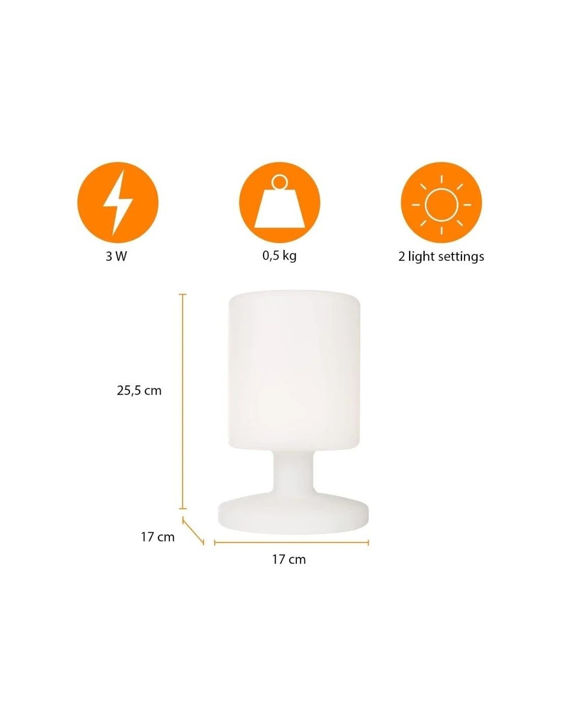 Lámpara de Mesa Smartwares 5000.472/ 4.7W/ Blanca