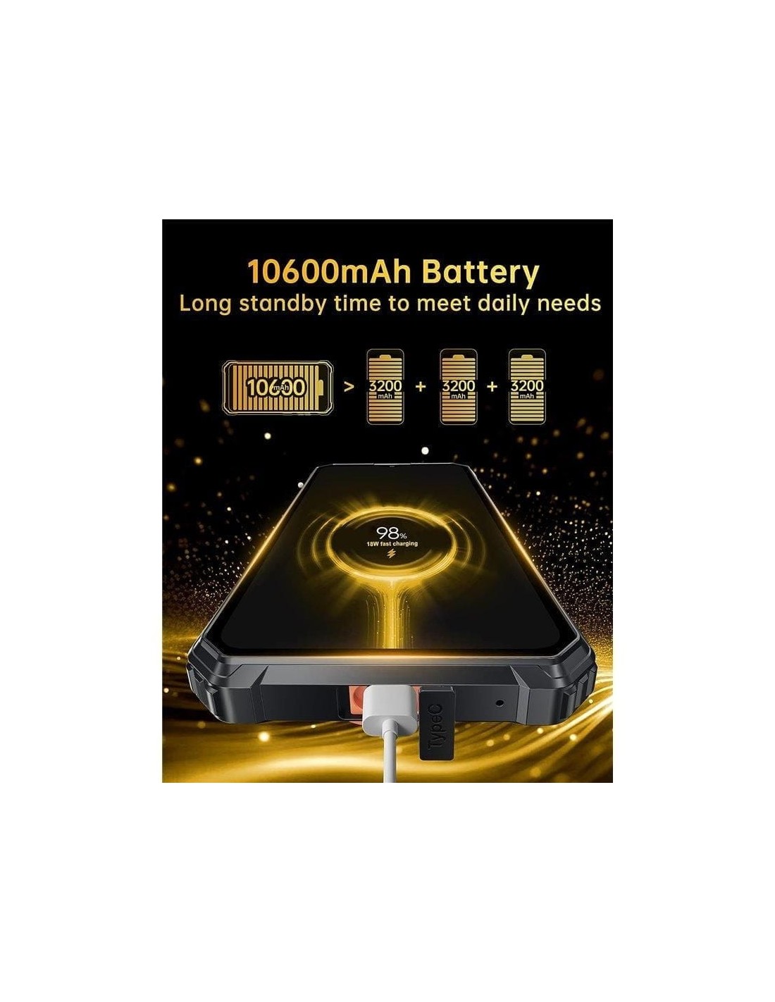 Oukitel WP28E 4GB 64GB Negro Rugged 10600mAh IP68 NFC 4G