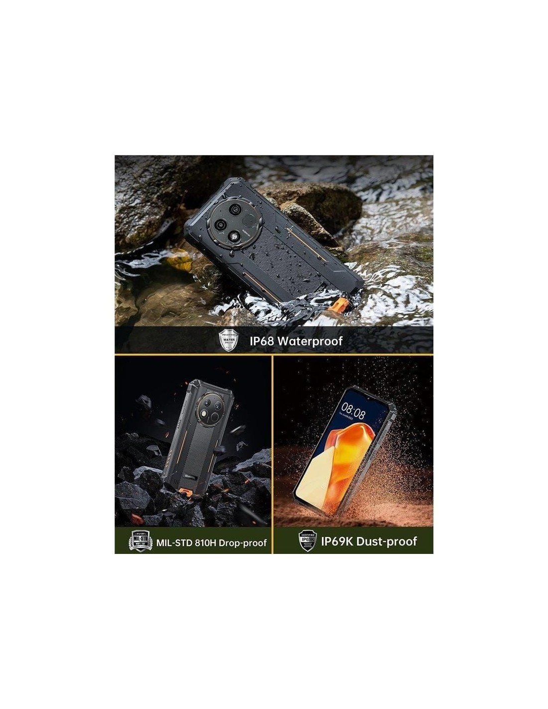 Oukitel WP28E 4GB 64GB Negro Rugged 10600mAh IP68 NFC 4G