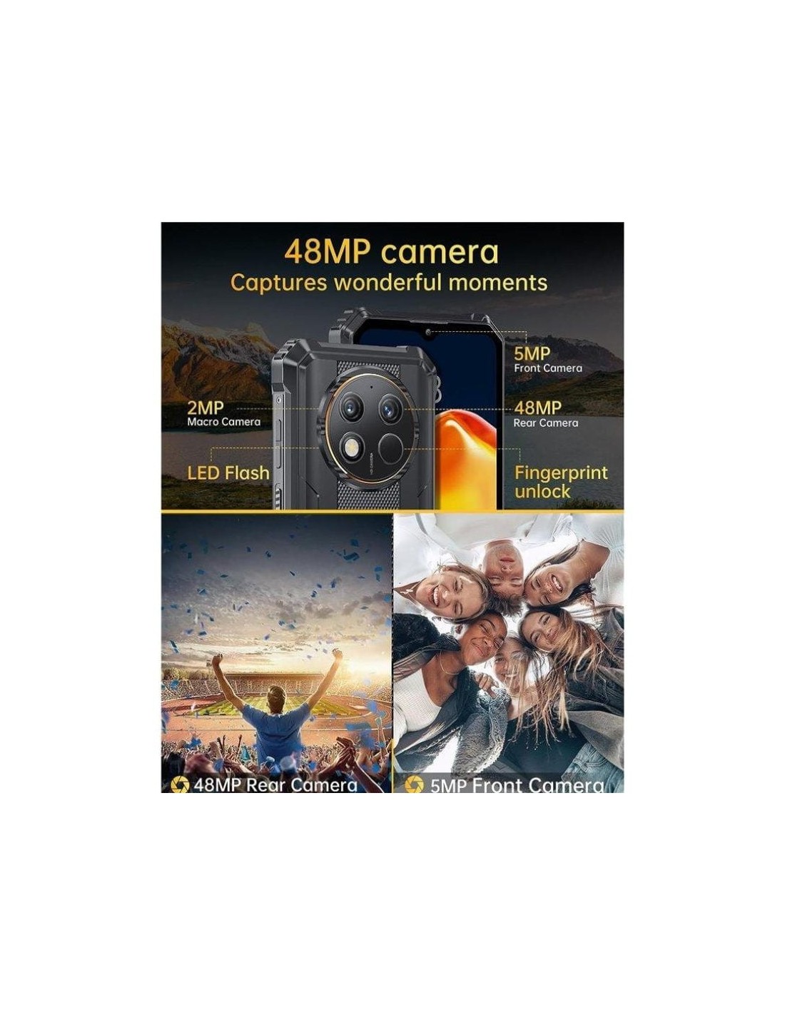 Oukitel WP28E 4GB 64GB Negro Rugged 10600mAh IP68 NFC 4G