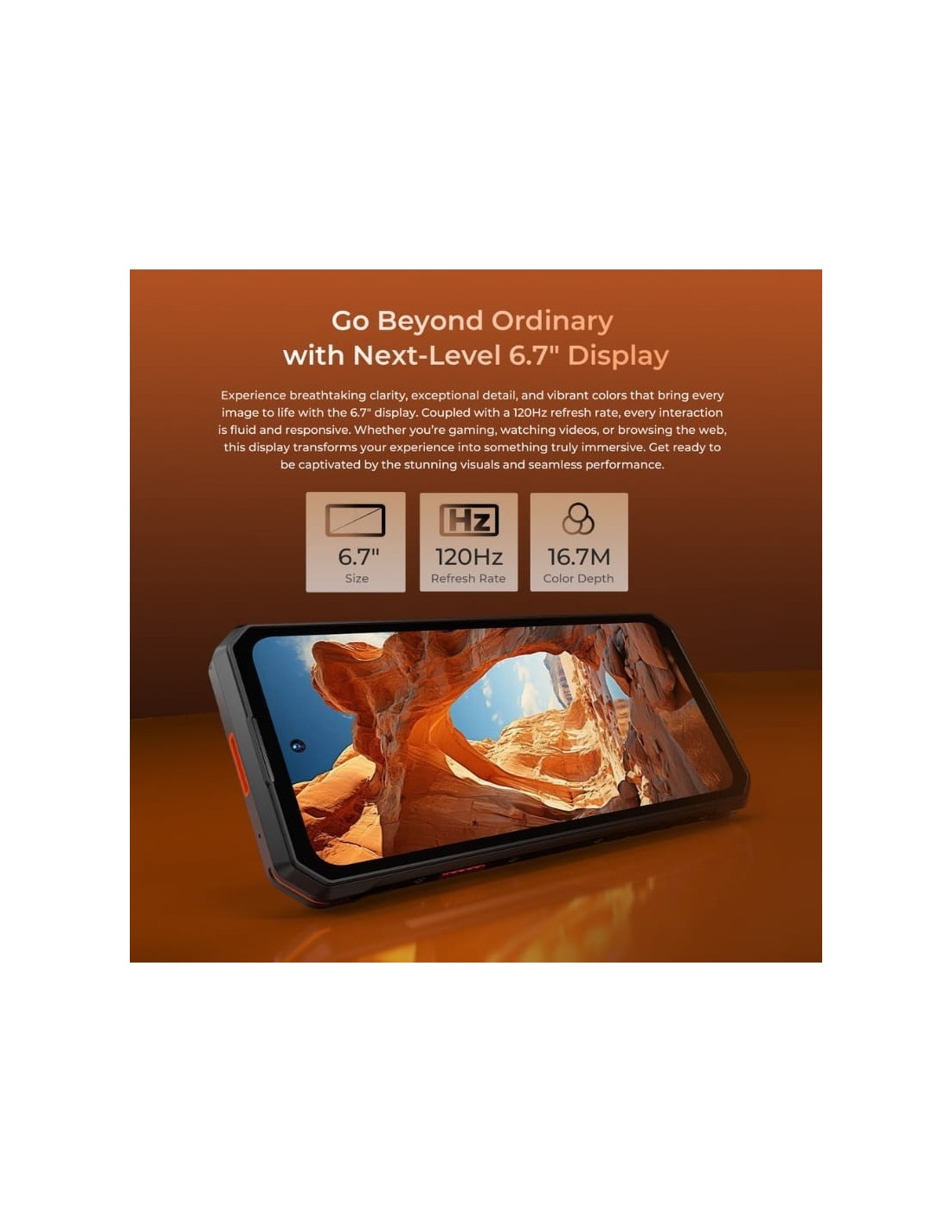 Oukitel WP58 Pro 5G 8GB 256GB Naranja Rugged 10000mAh Wi-Fi 6