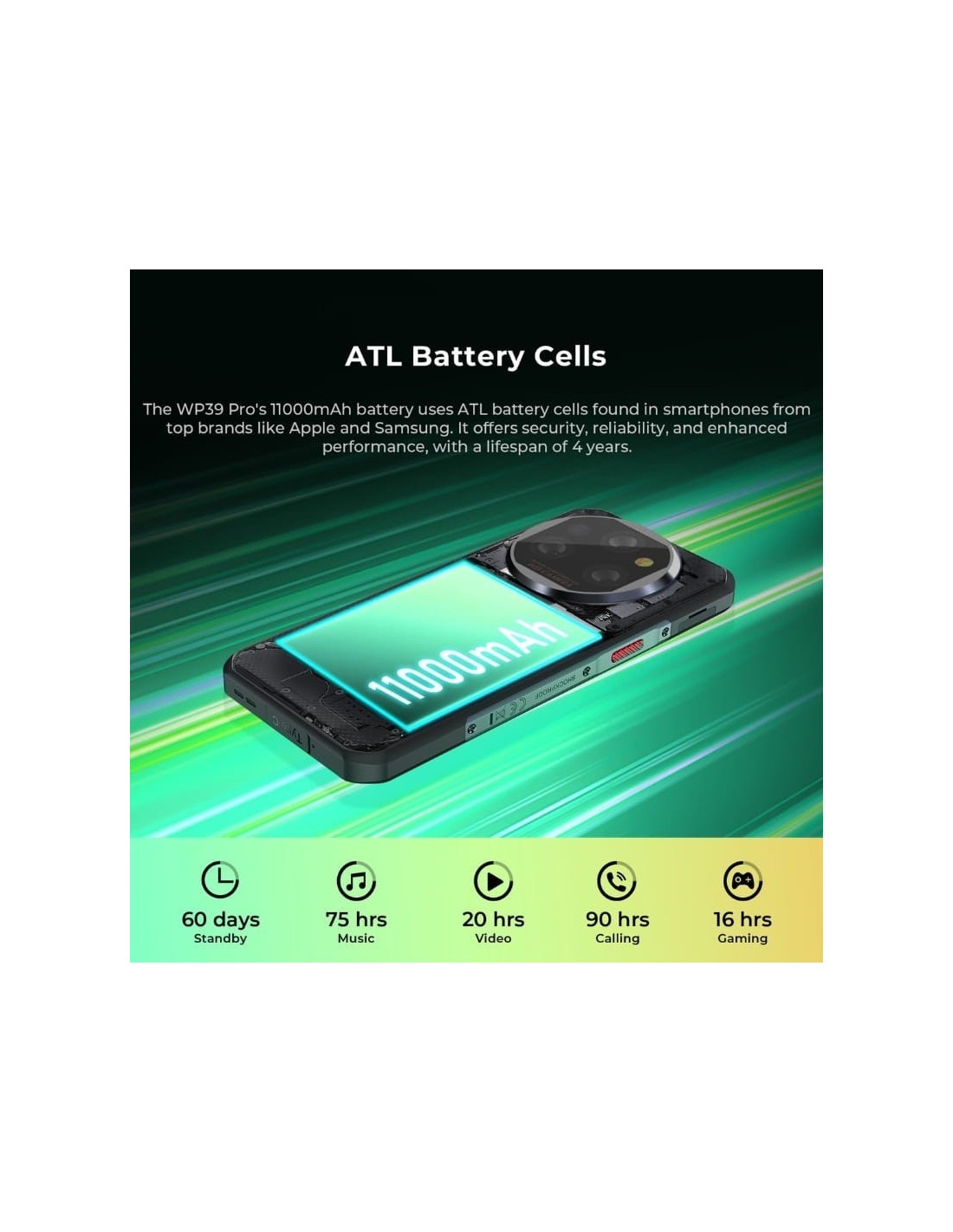 Oukitel WP39 Pro 5G 12GB 512GB Dorado Rugged 11000mAh Wi-Fi 6