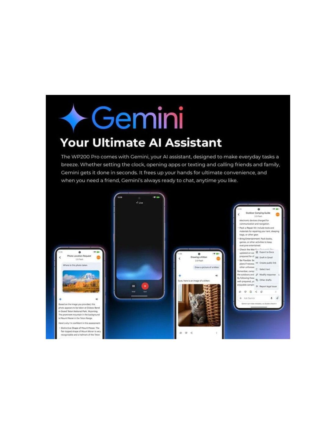 Oukitel WP200 Pro 5G 24GB 1TB Negro Rugged AMOLED Smartwatch