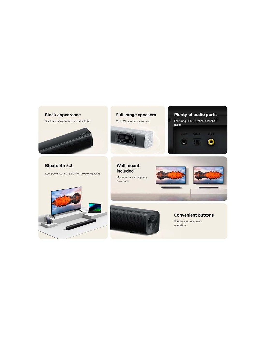 Xiaomi Soundbar 2.0ch Bluetooth 5.3