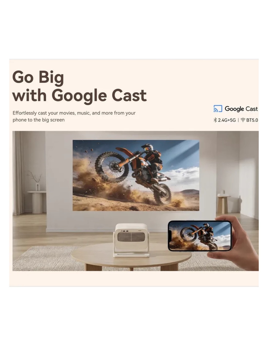 Wanbo Vali 1 Pro 650 Lúmenes ISO Google TV - Proyector Portátil