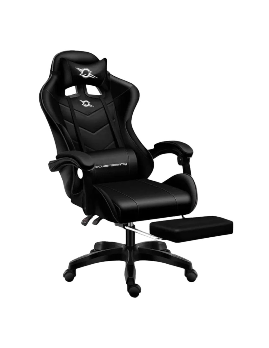 Silla Gaming PowerGaming Con Altavoz Bluetooth y Masaje + Reposapiés Negro
