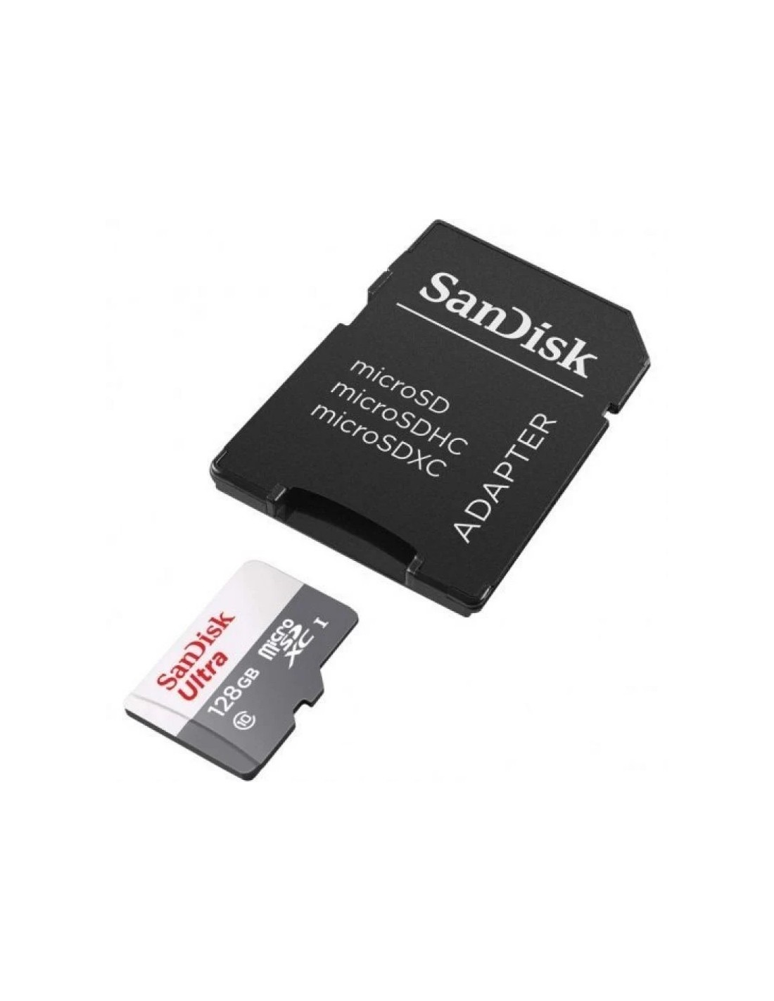 Tarjeta de Memoria SanDisk Ultra 128GB microSD XC con Adaptador/ Clase 10/ 80MB/s